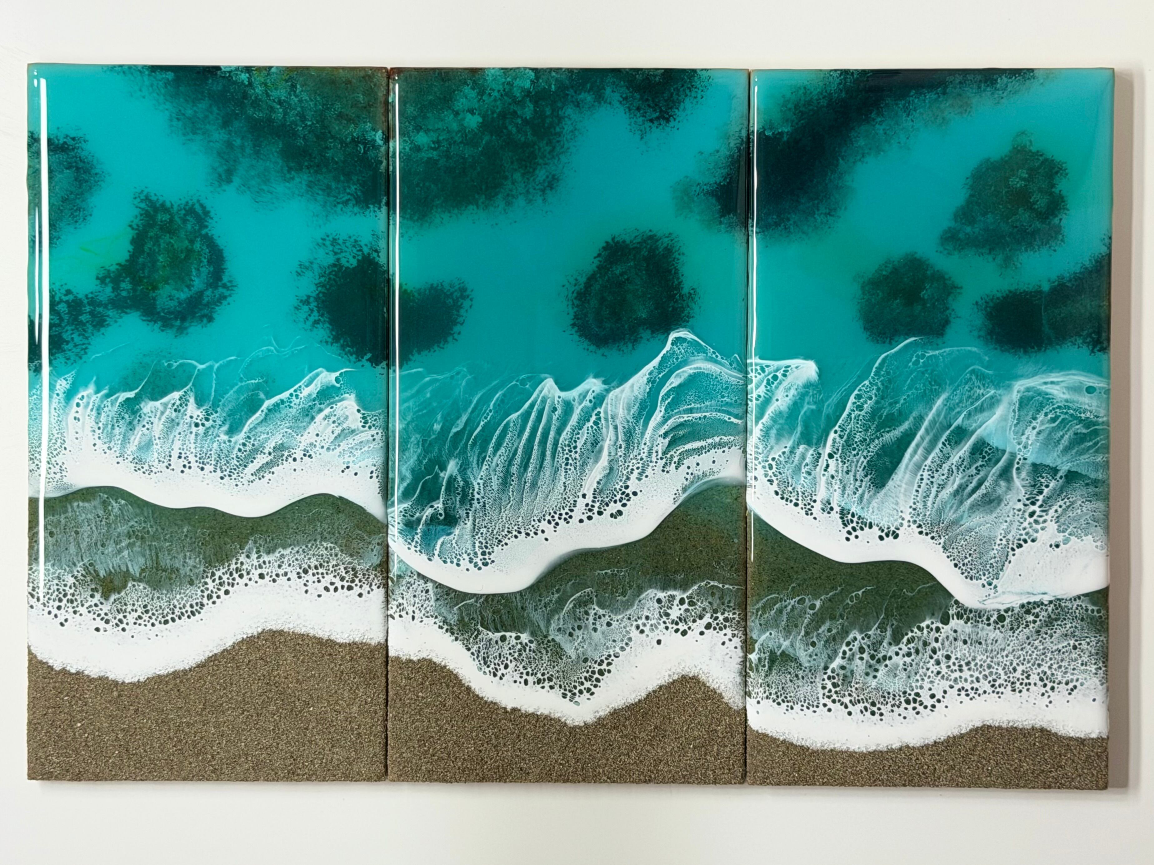 宝石画・山梨美術工芸品・天然石保証・夫婦鶴・松・No.200708-075