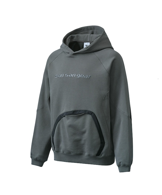 [SAN SAN GEAR] NYLON POCKET HOODIE [CHARCOAL] 正規品 韓国ブランド 韓国通販 韓国代行 韓国ファッション sansan san san サンサンギア