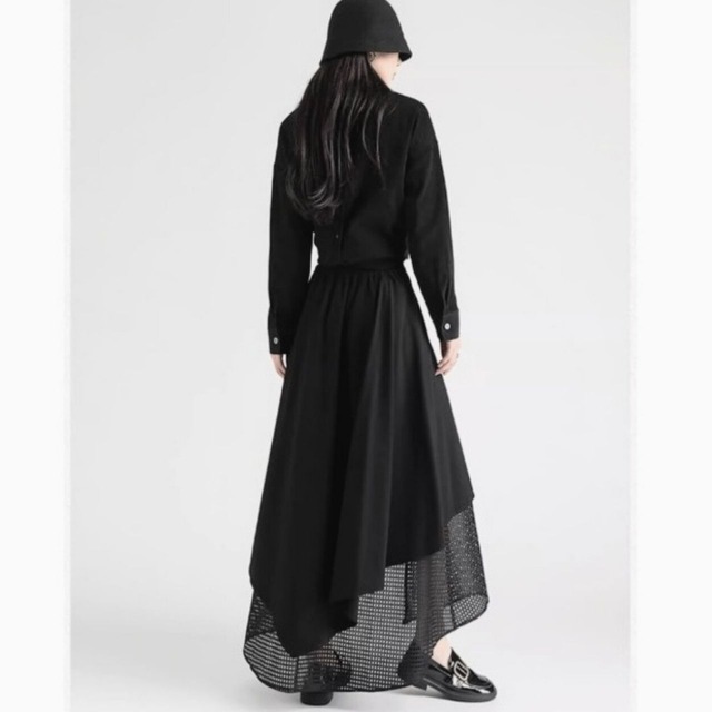 Double layer design long flare skirt C0779