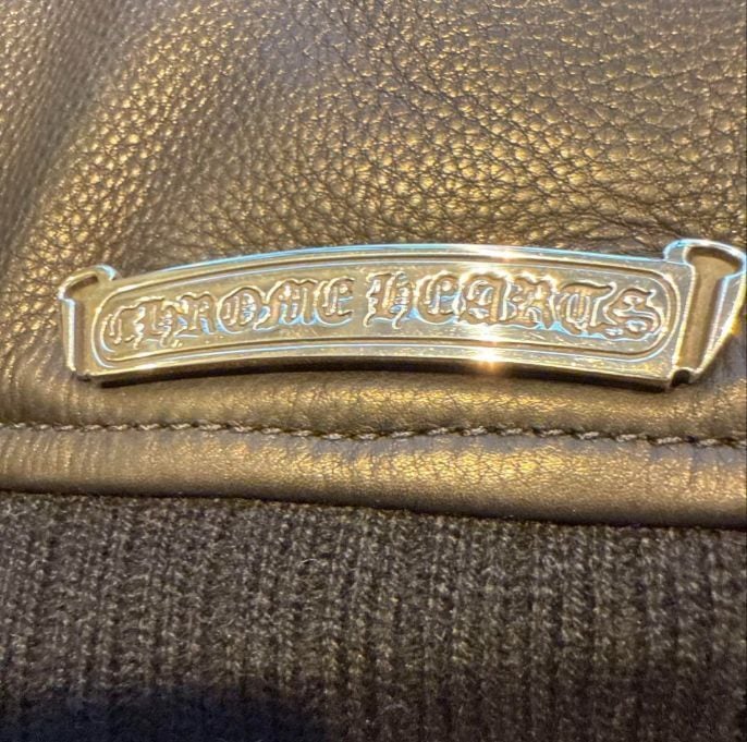 CHROME HEARTS クロムハーツ オールレザーレターマン ジャケット