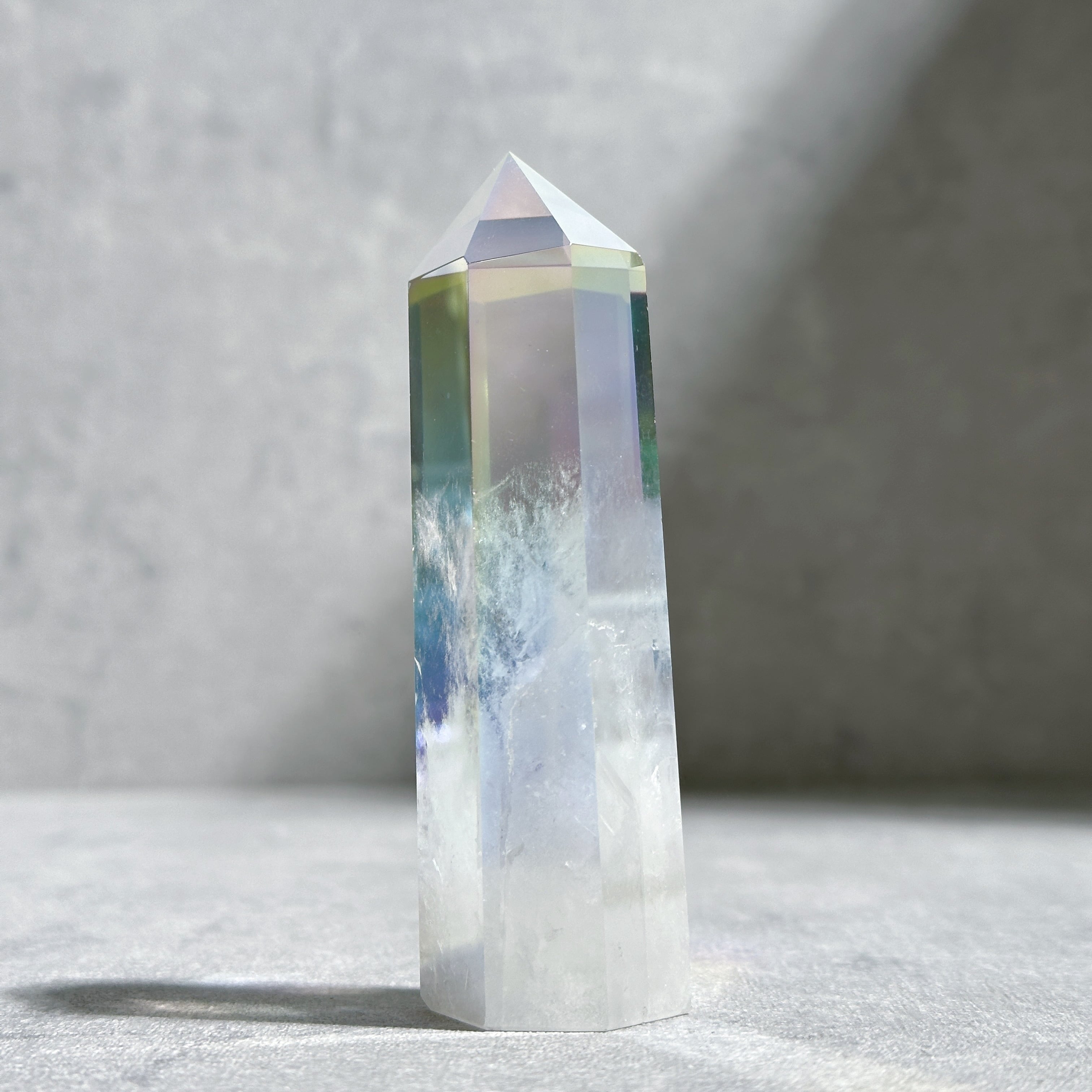 天然石 オーラクォーツ　タワー　kamoku 2つセット 透明感◎エンジェルオーラクォーツ タワー91◇ Angel Aura Quartz