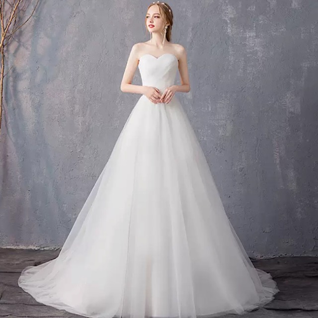 結婚式ドレス レース フレンチ フェミニン チューブトップ A