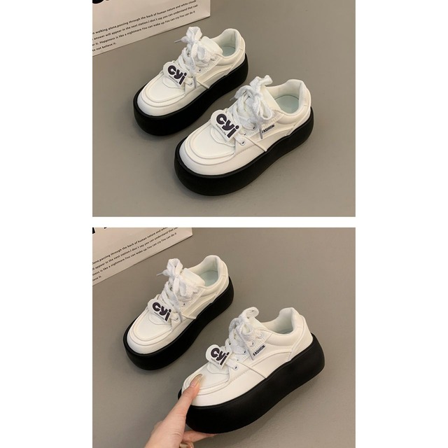 レトロラインプラットフォームスニーカー 2col   R01551