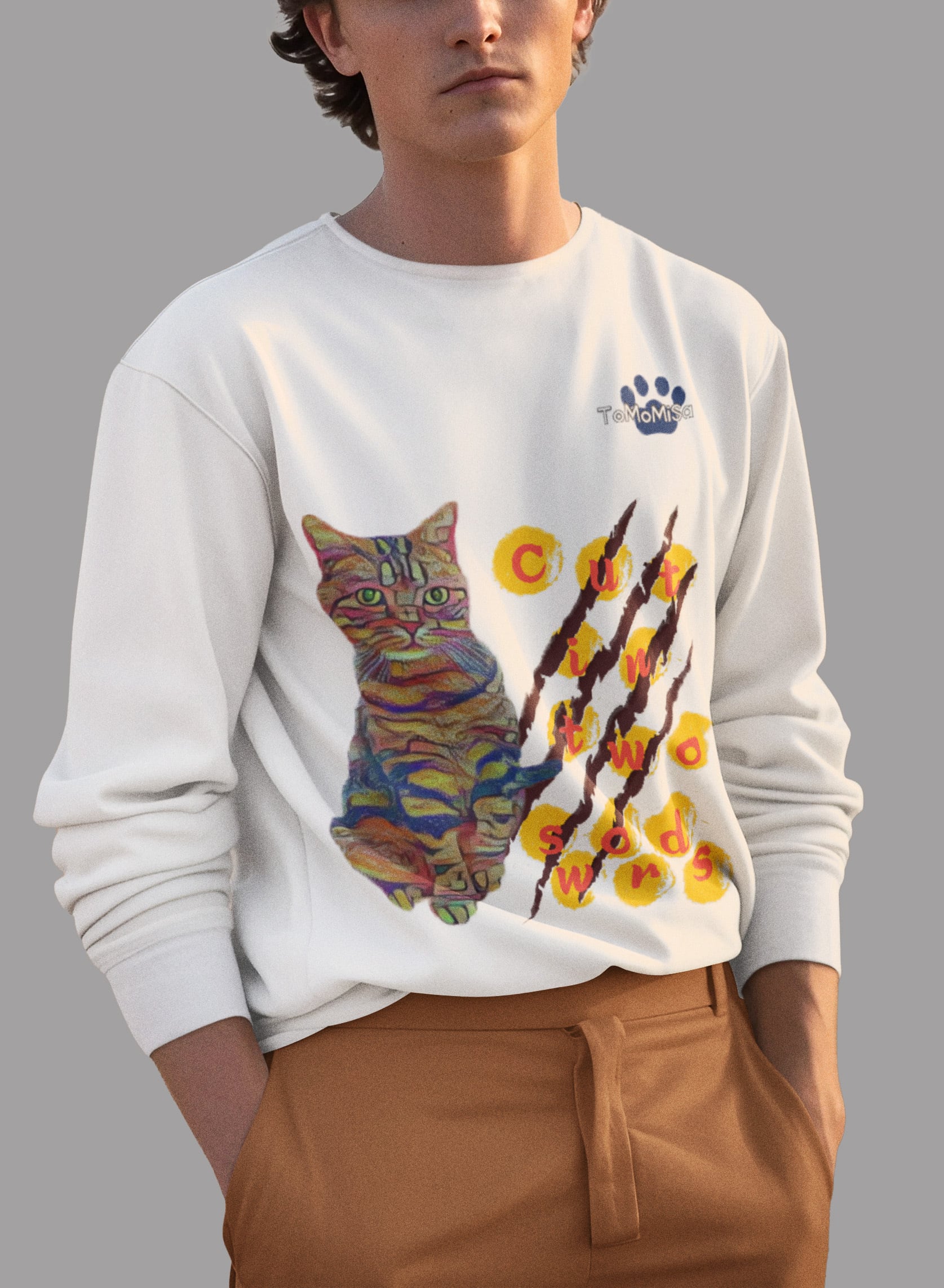Cut in two sowrds - 猫スウェット【S～XXL】 | ToMoMiSa