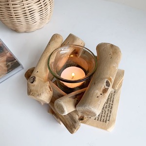 natural wood candle holder / ナチュラル ウッド キャンドル ホルダー 原木 韓国 北欧 雑貨