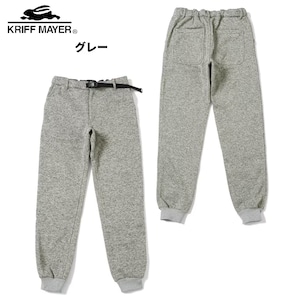 KRIFF MAYER クリフメイヤー ニットフリースクライミングパンツ メンズ 2325128A ジョガーパンツ 裏起毛 ストレッチ 防寒 秋冬 GREY