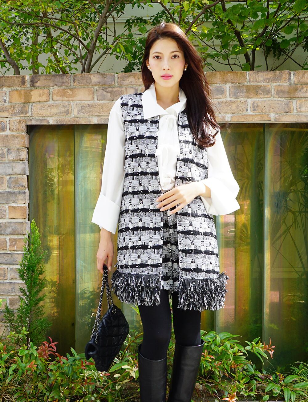 ツイードショートパンツ gray | amin pur