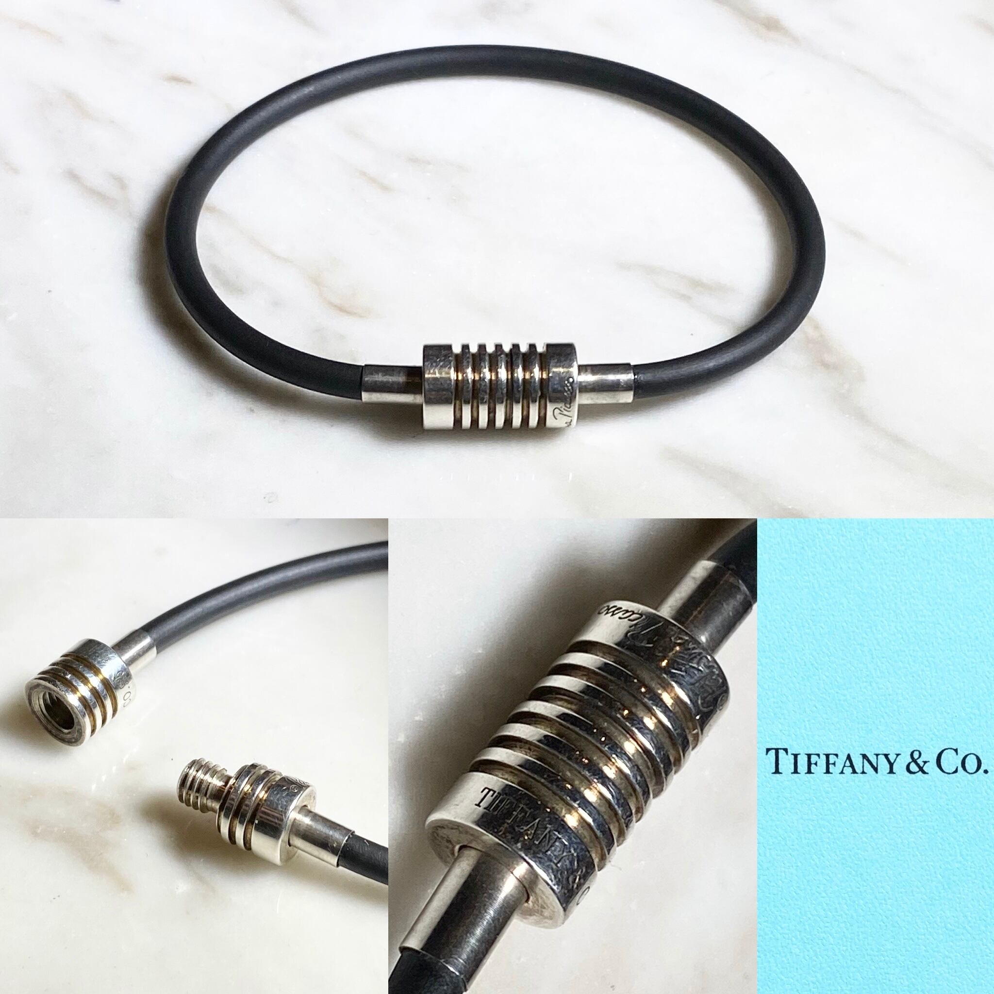 TIFFANY silver×rubber bracelet “surfer” | NOIR ONLINE TIFFANY silver×rubber bracelet “surfer” | NOIR ONLINE
