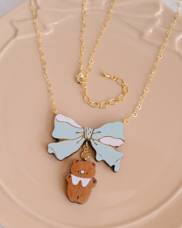 【piu merletto】ラスト1点！こぐまとリボンネックレス