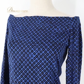 フラダンス 衣装 トップス カットソー ブルー系 マナオラ ハワイアン アロハ フラ ダンス レッスン 練習 グランジ加工 おしゃれ かわいい 上品 大人っぽい 鮮やか レッスン着 練習着 ブラック系 青 黒