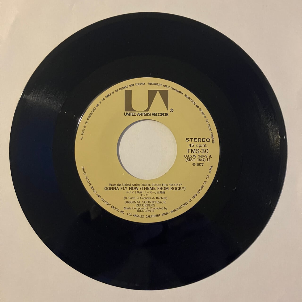 SALE＞【7inch】ロッキー主題曲 - Bill Conti（ビル・コンティ