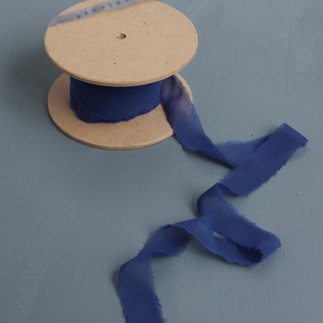 シフォン リボン／15.RoyalBlueロイヤルブルー（幅/約20mm）