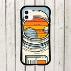 受注生産 iPhoneケース 宇宙飛行士とリング惑星の宇宙柄｜宇宙ポスター風 RFSP018C