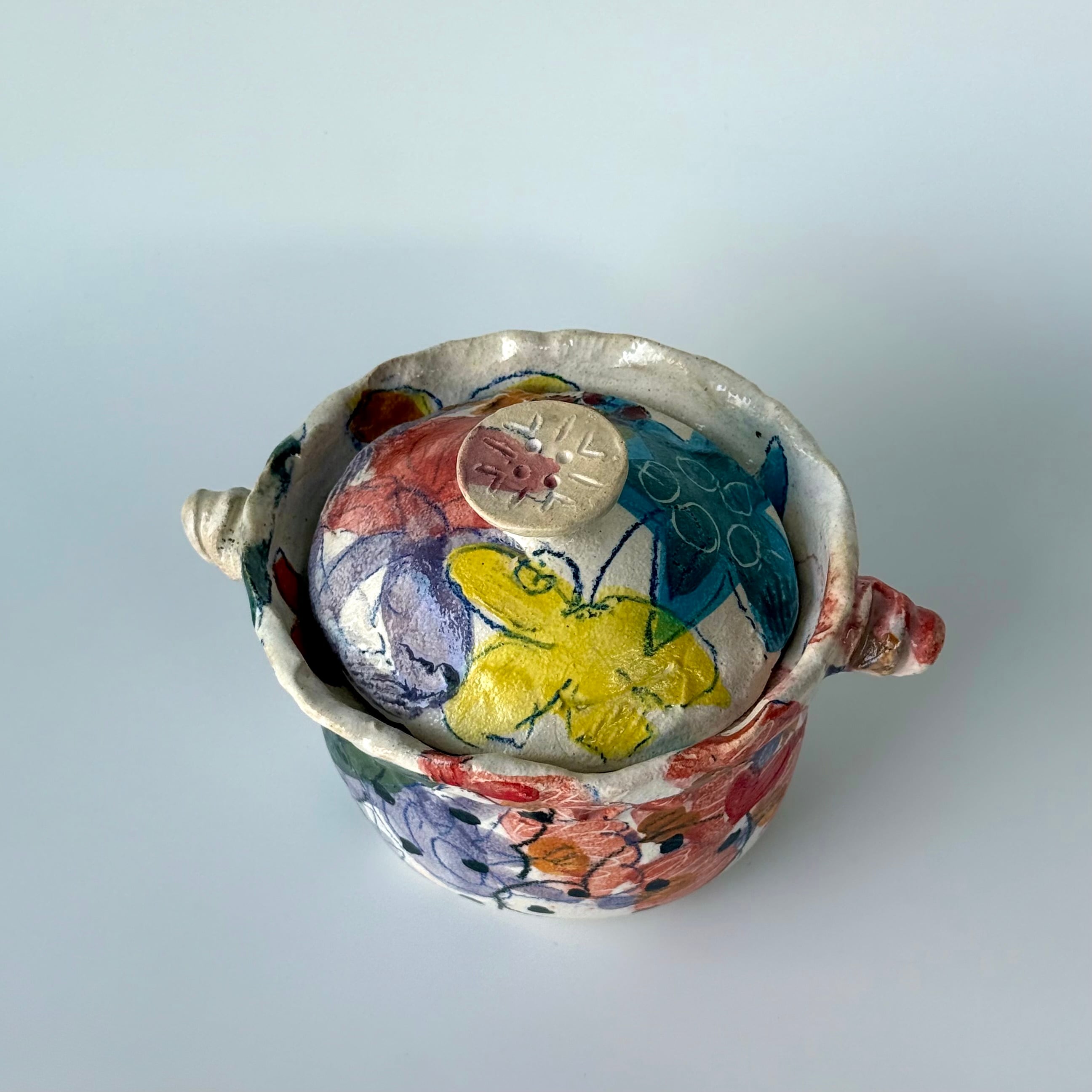 伊集院真理子 土鍋 1.5合サイズ トロピカル柄 | Lotus roots(ロータス