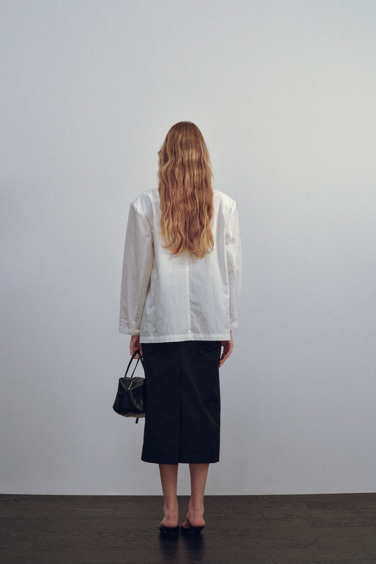 NOTHING WRITTEN] Single oversized cotton jacket (White) 正規品