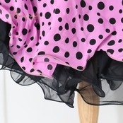 社交ダンス 衣装 スカート ピンク系 チャコット Chacott 日本製 ドット 水玉 フリル ブラック系 ピンク 黒 ラテン 華やか かわいい おしゃれ 鮮やか 軽やか レッスン 練習 練習着 かわいいスカート フリルスカート 社交ダンス用 レディースダンス ドットデザイン おしゃれな衣装 ラテン衣装 ダンス練習服 可愛いピンク 軽やかスカート 水玉模様