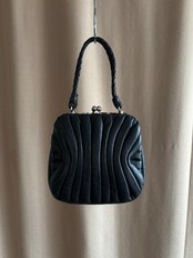 black leather mini hand bag-5162-2