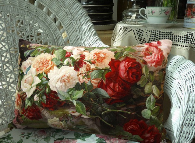 美しい花花ローズクッションカバー枕装飾ソファスローベルベットのクッションカバー枕ケース