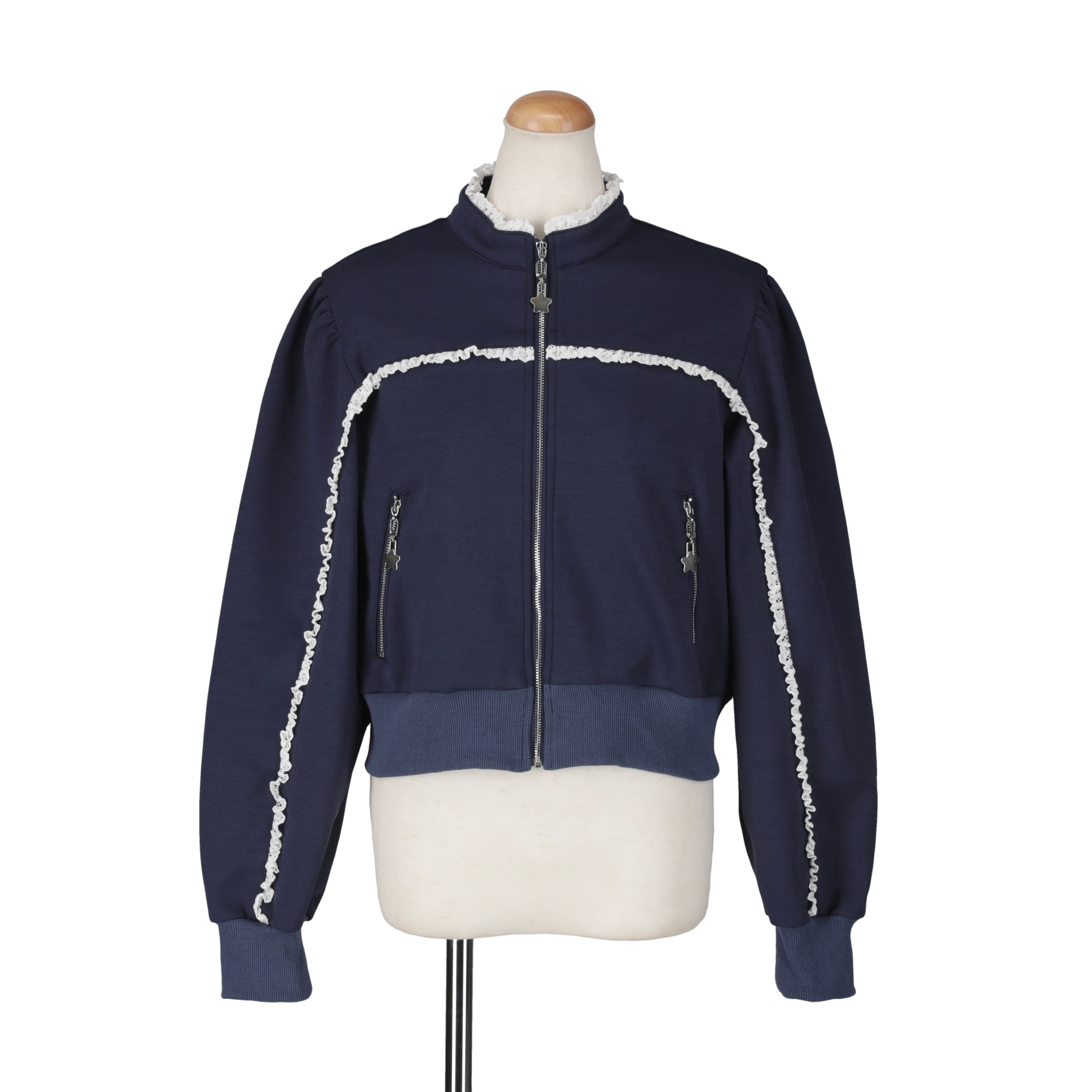 フリルトラックジャケット　NAVY