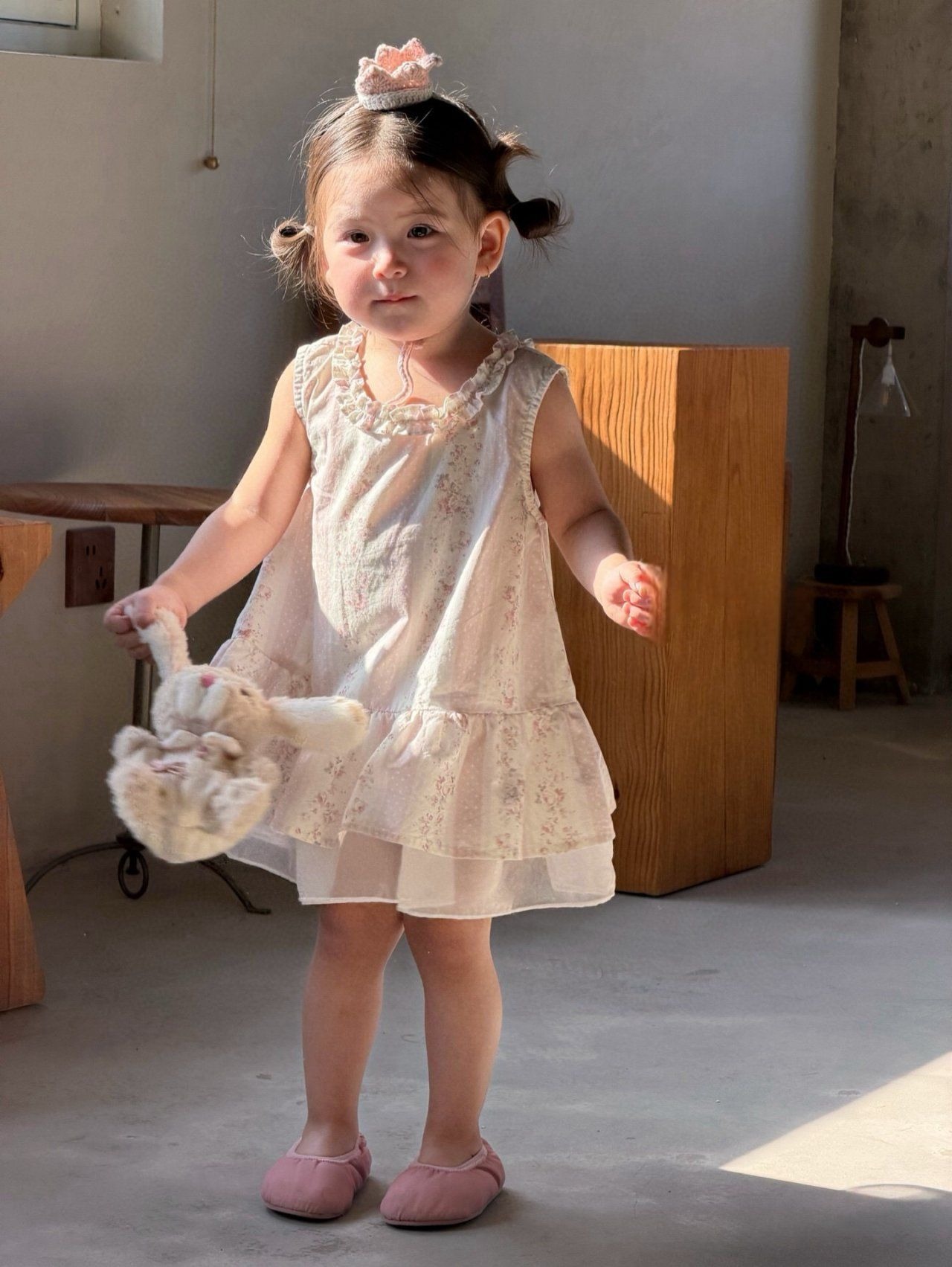 [my daughter] Flower Frill Sleeveless Top Dress / [마이다럴] 플라워프릴민소매원피스