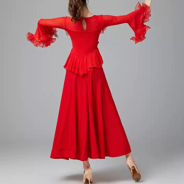 シースルー フリル ティアード マキシ スタンダードドレス ds1035