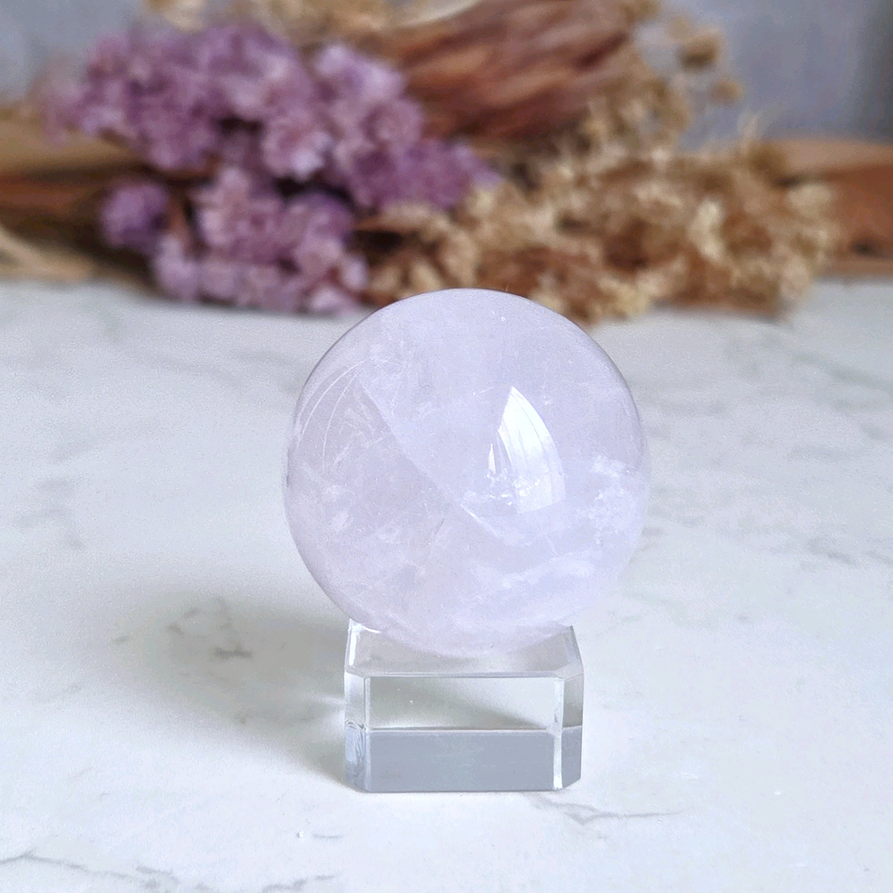 ペリウィンクルローズクォーツ スフィア | ホシノカケラ STONE/AROMA/ART