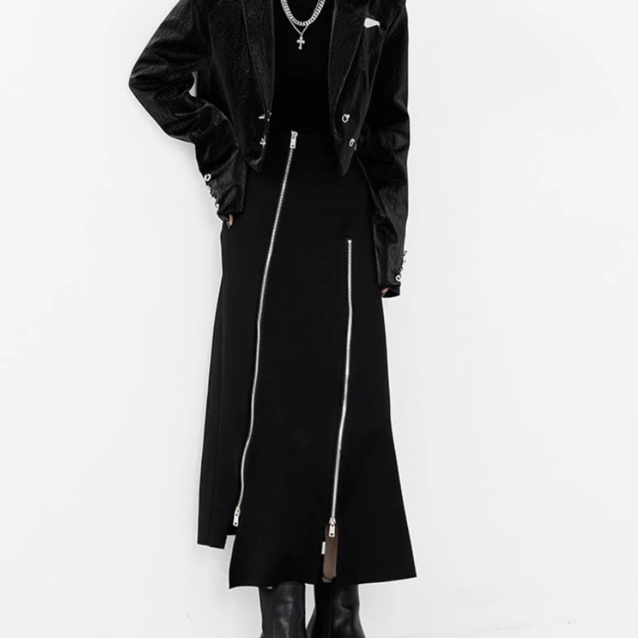 Asymmetrical Zip Skirt