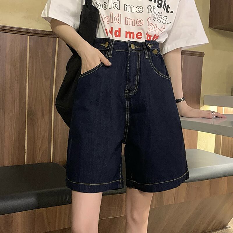 ダークブルーショーツ サマー薄手ウェストルーズパンツ 夏物 ブルマー 試着室57738124329