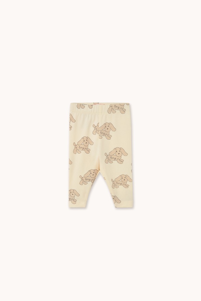 送料無料 tinycottons/DOGS BABY LEGGINGS - vanilla