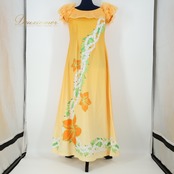フラダンス 衣装 ワンピース ドレス イエロー系 ファンシードレス フラ ダンス 花柄 鮮やか 華やか FANCY DRESS 黄 白 緑 ハワイアン アロハ かわいい 明るい ハワイアンプリント オレンジ系 ホワイト系 グリーン系