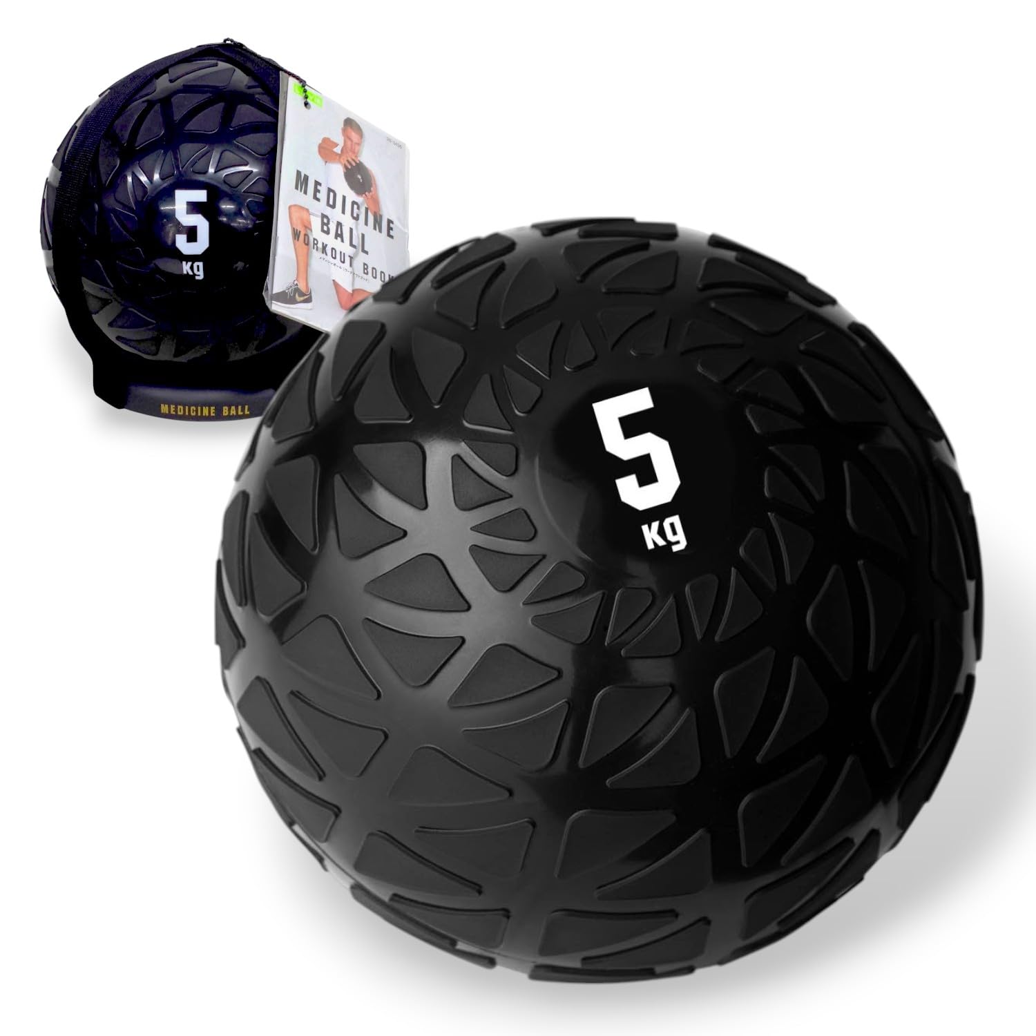 La-VIE(ラヴィ) メディシンボール 5kg トレーニングマニュアル付き 台座付き 3B-3436 【メーカー純正品】