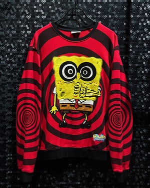 【ÆIEM】Psychedelic Spiral SpongeBob embroidered sweat pullover
