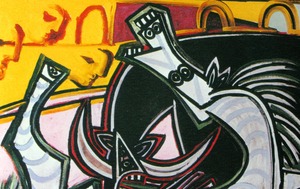 パブロ・ピカソ「闘牛」作品証明書・展示用フック・限定500部エディション付複製画ジークレ