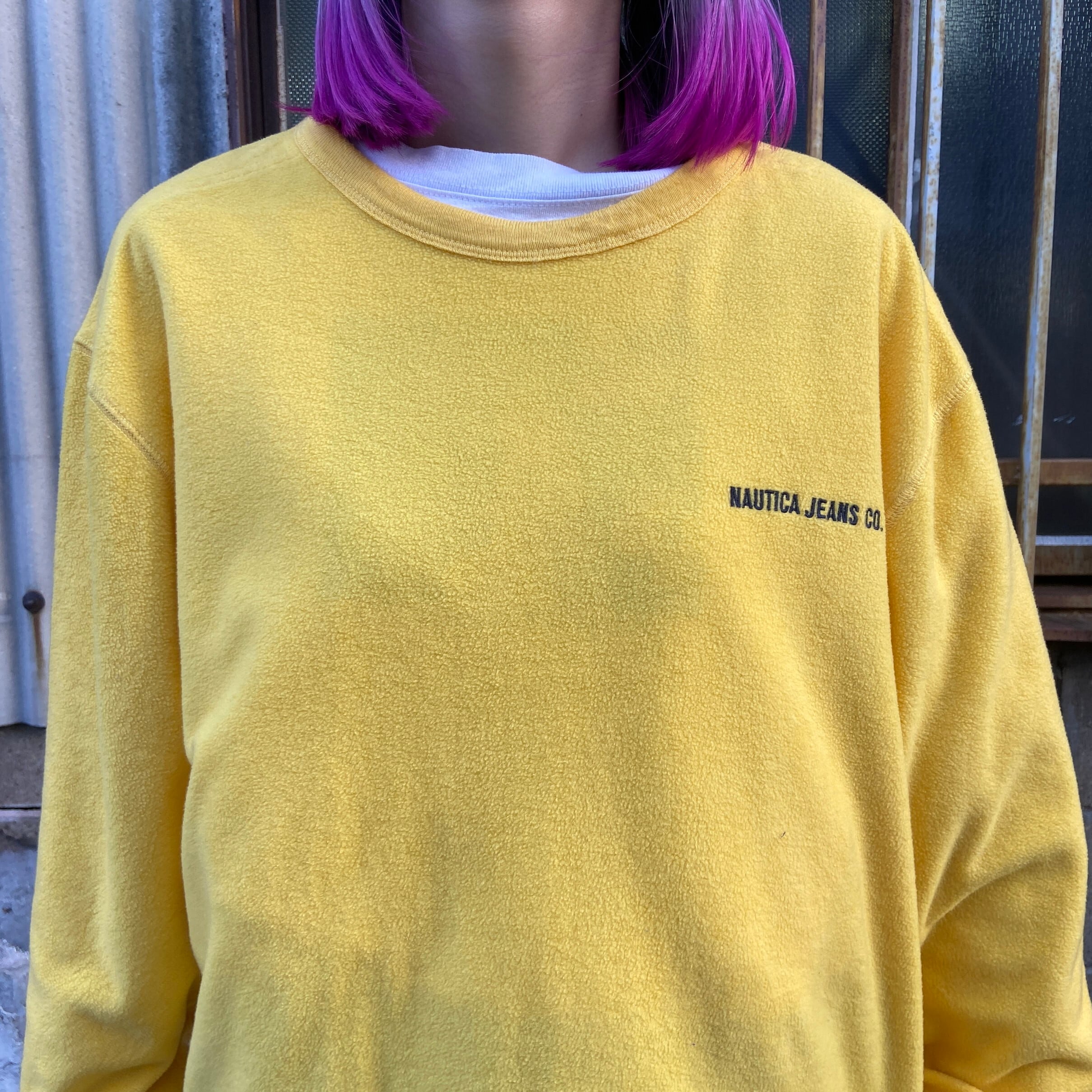 USA製 90年代 NAUTICA JEANS ノーティカ プルオーバーフリース メンズL 
