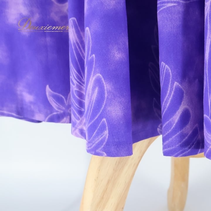 フラダンス 衣装 ワンピース ドレス パープル系 パンドール 日本製