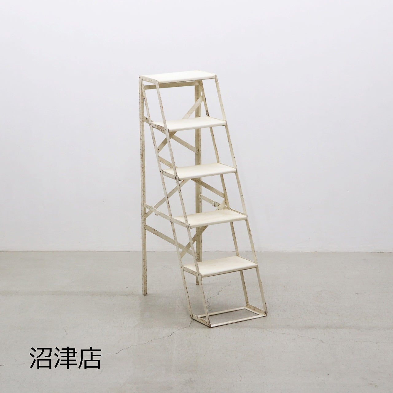 【沼津店】 ヴィンテージ ラダー 脚立 梯子 ハシゴ 踏み台 展示台 アンティーク 店舗什器 ガーデニング RCT03009