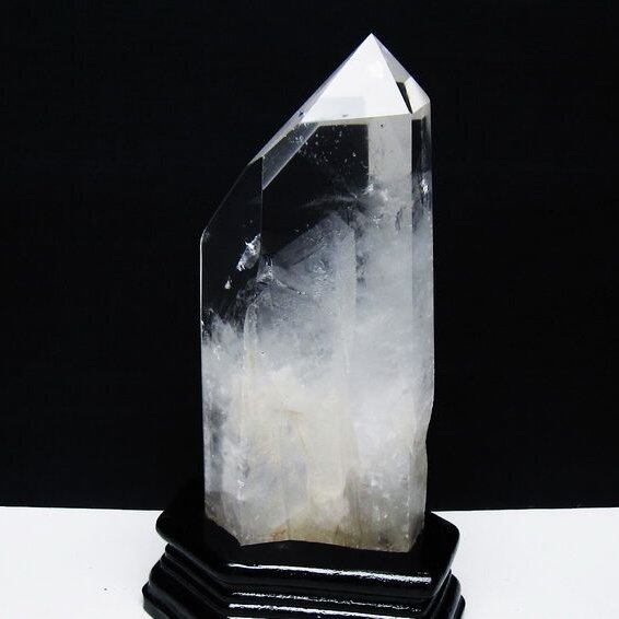 水晶 六角柱 水晶 ポイント 台座付属 一点物 152-3796