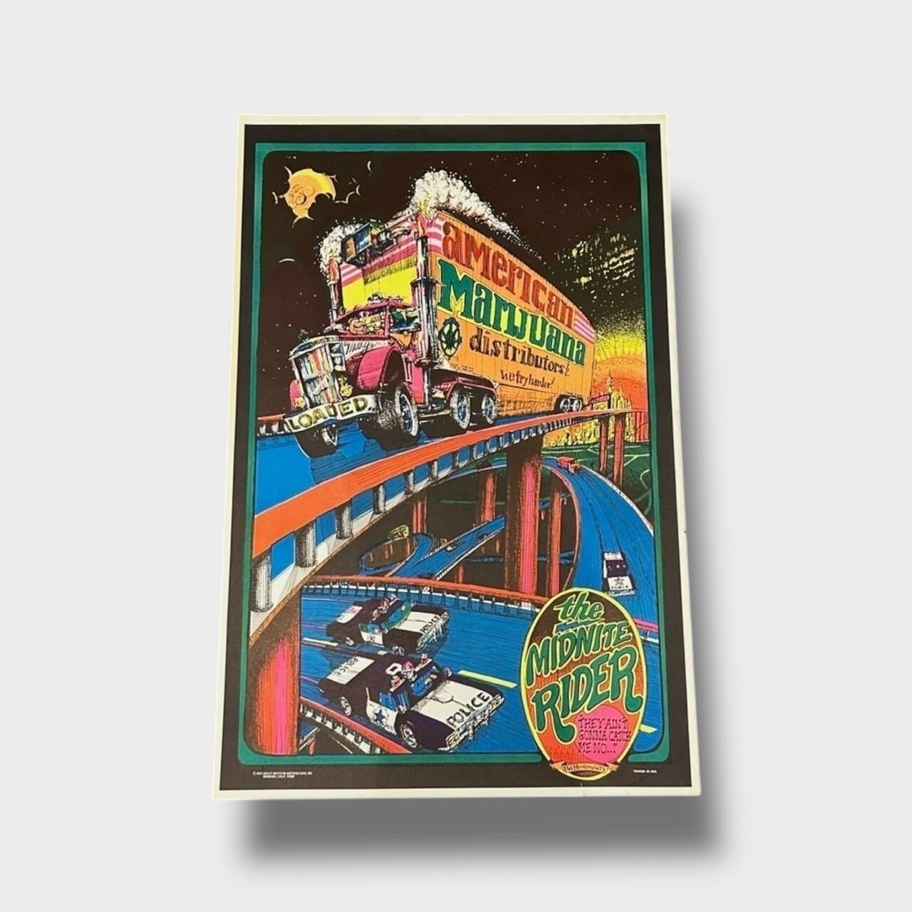 Special!! Deadstock!! 1973s GREAT WESTERN DISTRIBUTORS INC "marijuana" Black Light Poster