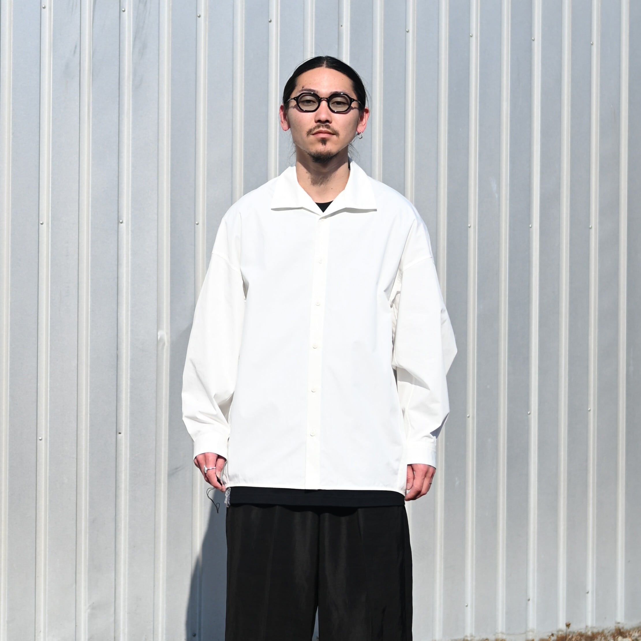 Nonnotte / Draping Open Collar Shirt Type A | GANKO