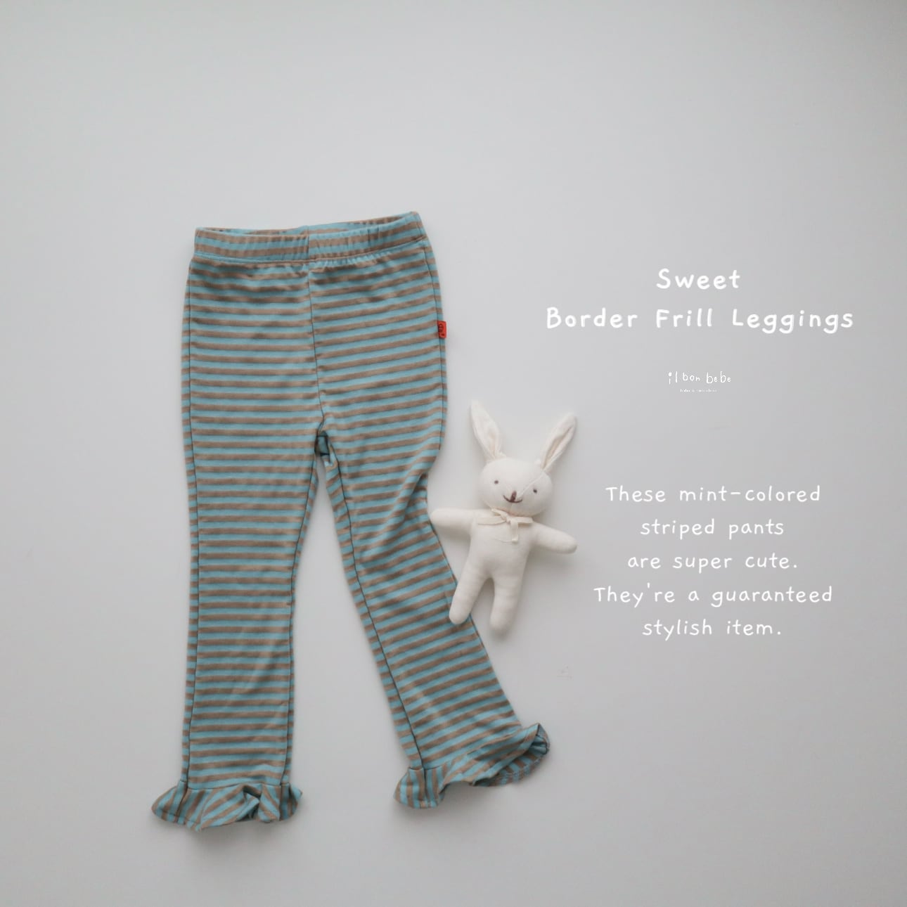 【即納】Sweet Border Frill Leggings