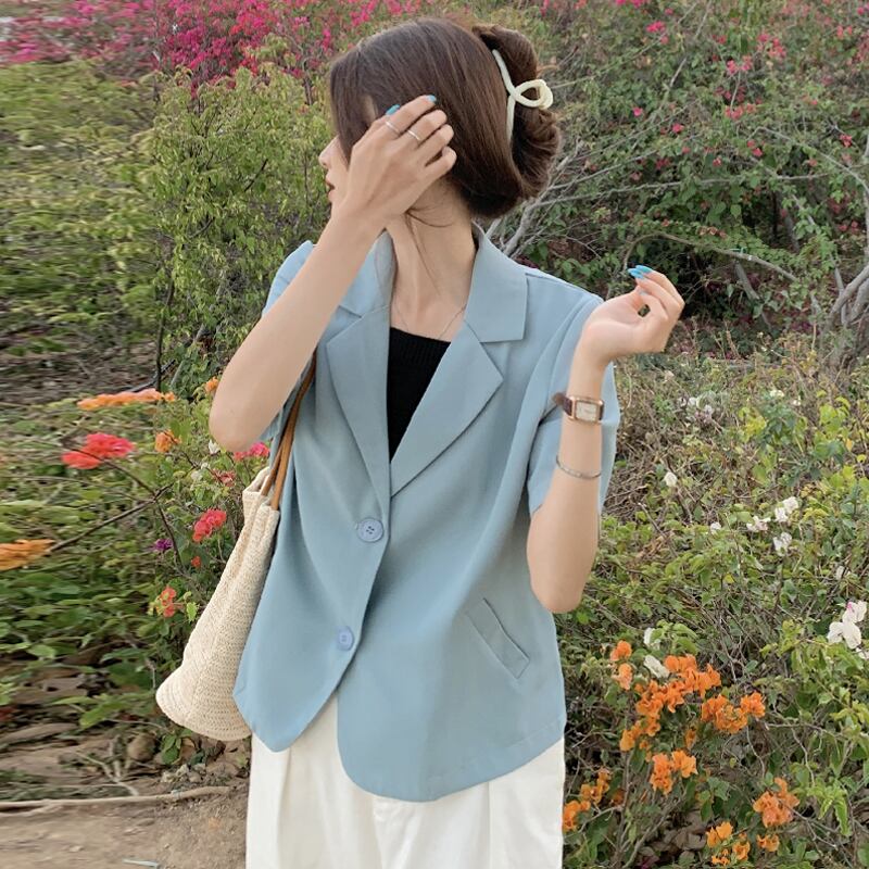 ショートジャケット レディースサマー薄手レッドスタイルトップス 夏物 試着室27737247905