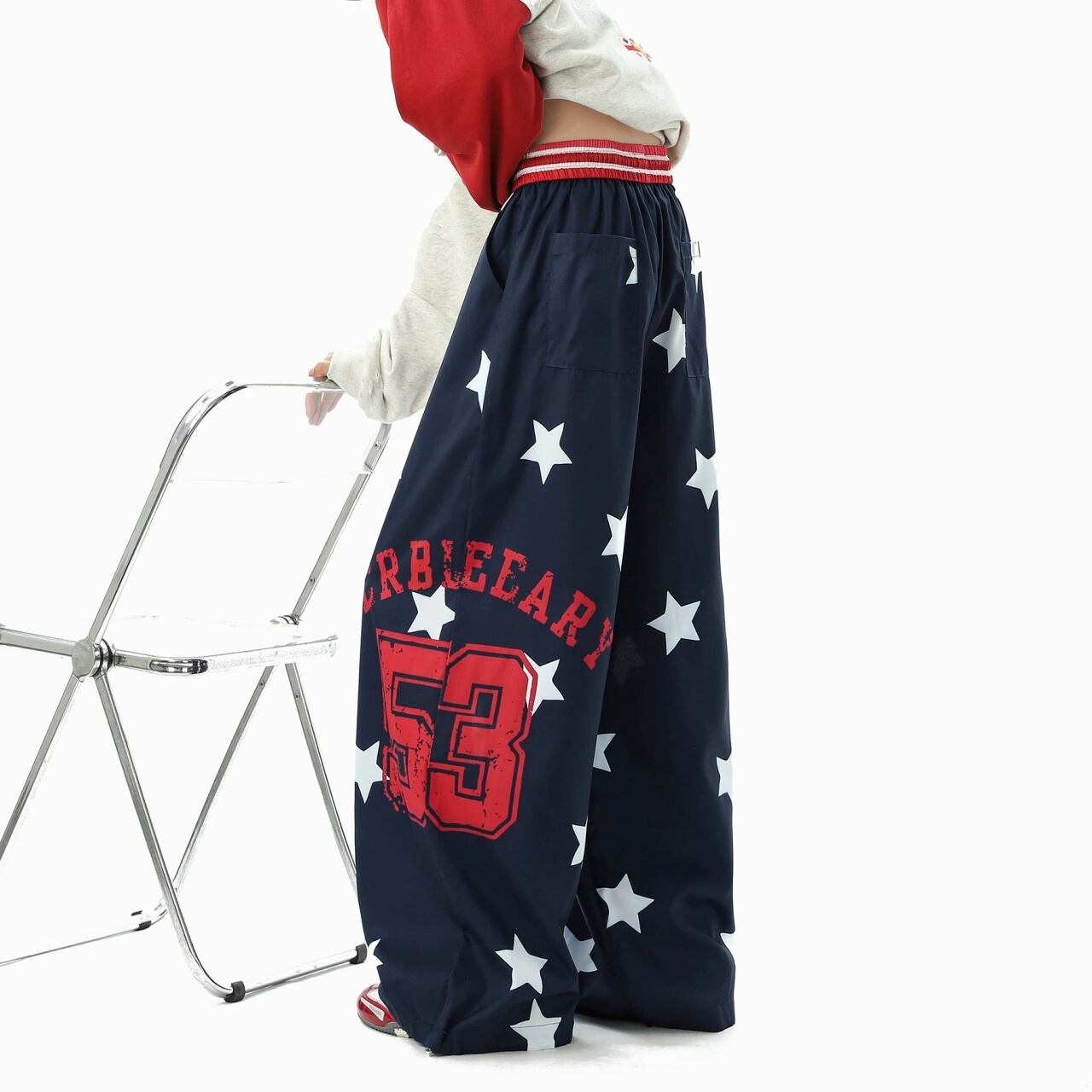 スターグラフィックナンバリングスウェットパンツ 2col A00481