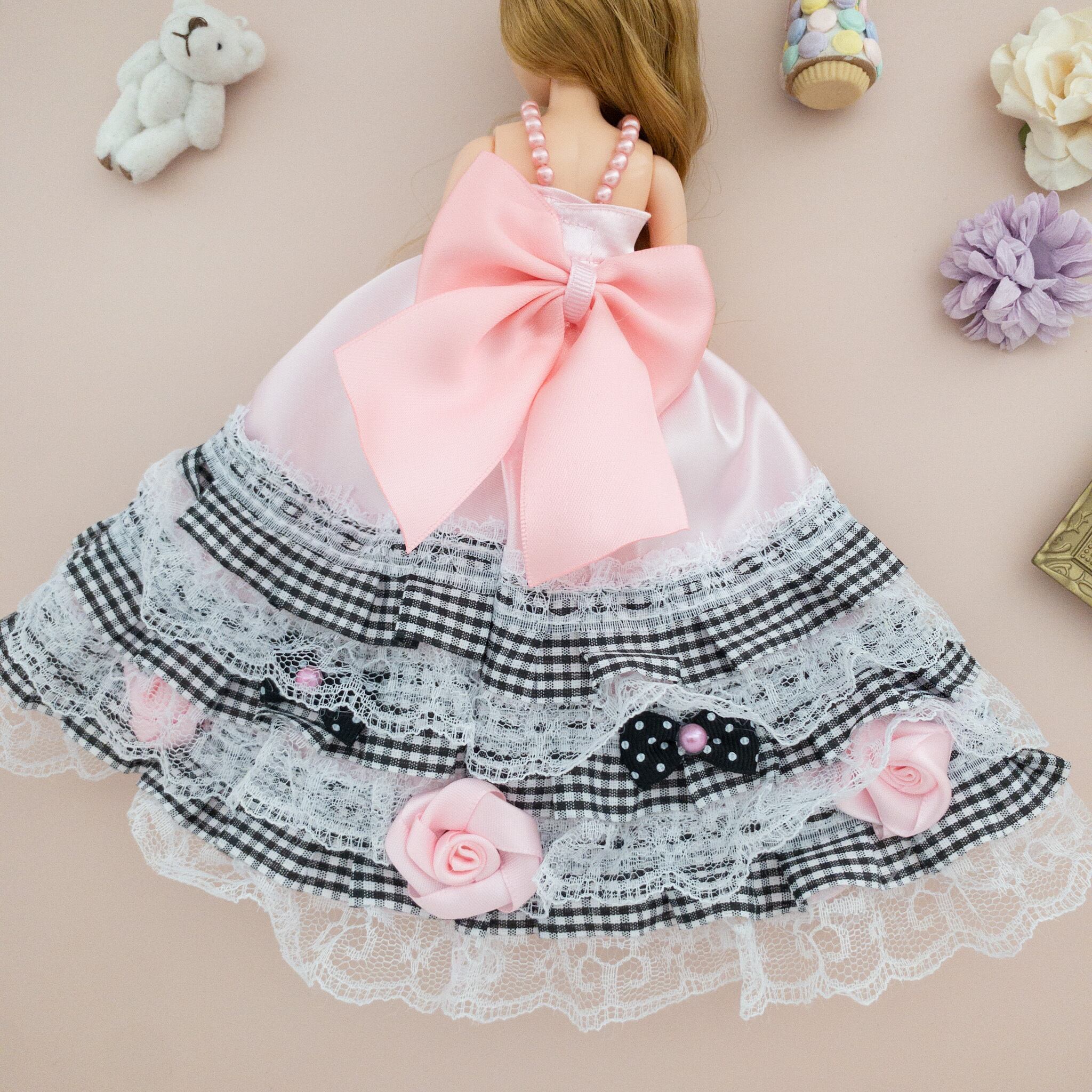 リカちゃんパーティドレス（ピンク7） | dollkamiyu