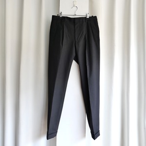 DRIES VAN NOTEN 2TUCK BLACK SLACKS