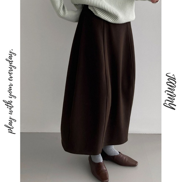 cocoon midi skirt　J00284