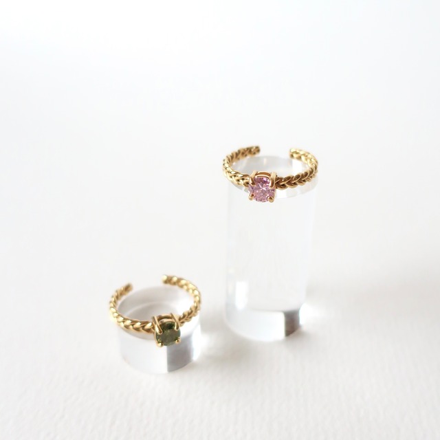 【Select】Knit ring -pink-