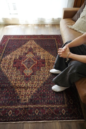 【1077】Vintage Persian Sene rug 1980's