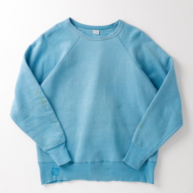 【希少】60s special vintage raglan sweat shirt "FRUIT OF THE LOOM" made in USA fade blue size42 big size  ／ 60年代 ヴィンテージ フルーツオブザルーム 長袖 ラグラン袖 スウェットシャツ トレーナー USA製 サイズ42 実寸L ビッグサイズ フェード ブルー