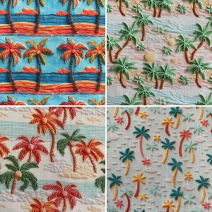 4種ミニセット　パームツリーファブリック生地