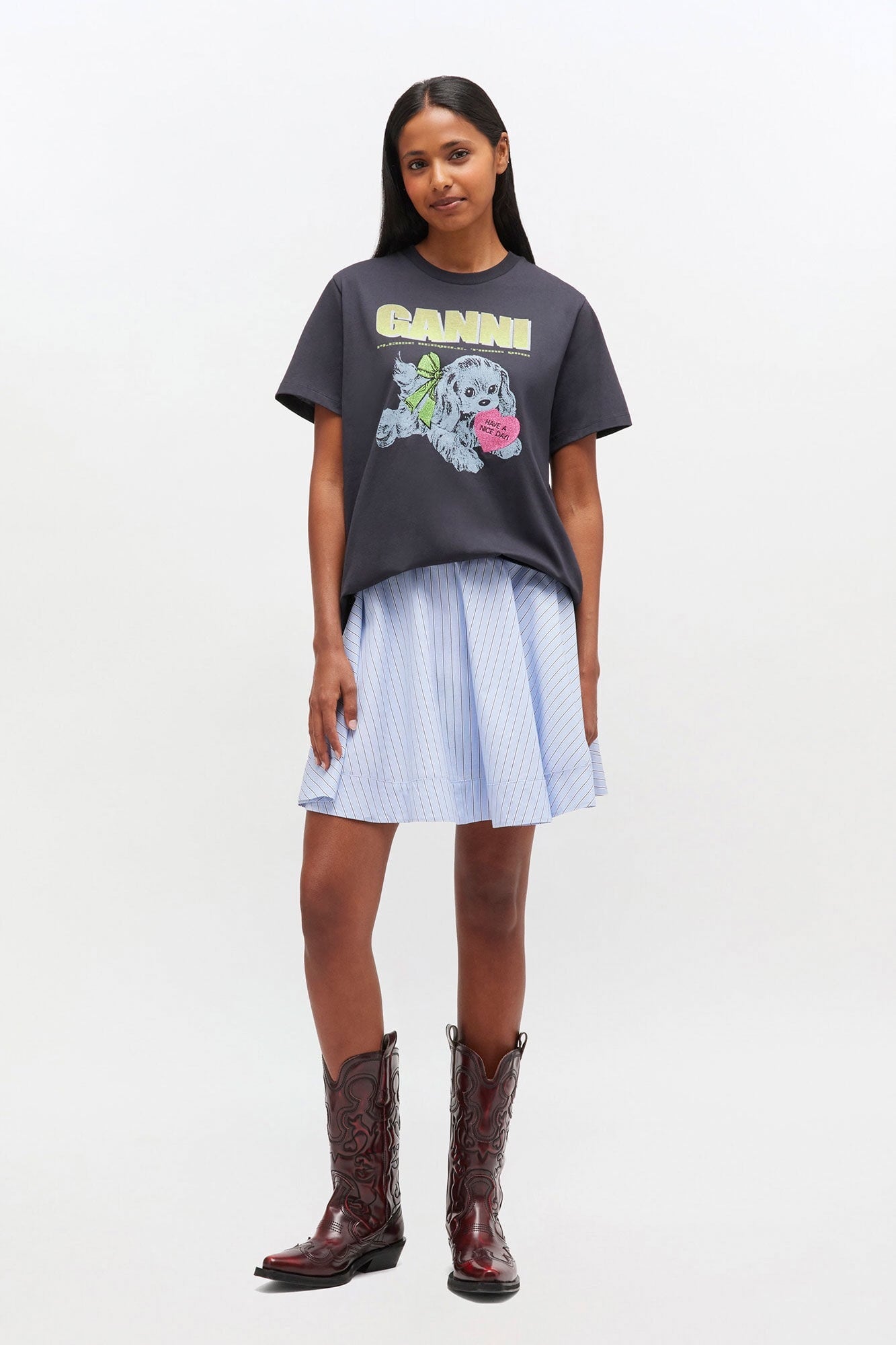 GANNI】Black Puppy T-shirt | idealclasse